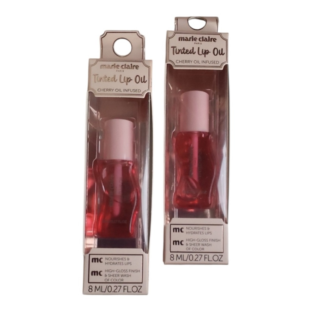 Marie Claire Tinted Lip Oil - Cherry Infused Lip Bundle